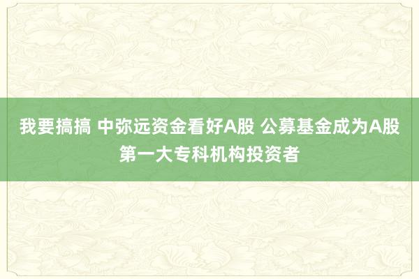 我要搞搞 中弥远资金看好A股 公募基金成为A股第一大专科机构投资者