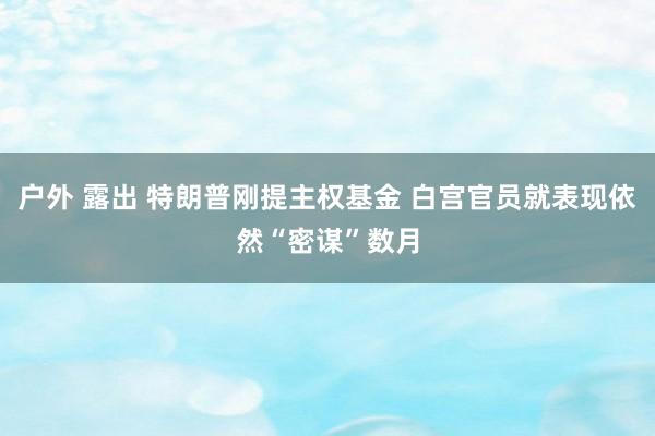 户外 露出 特朗普刚提主权基金 白宫官员就表现依然“密谋”数月