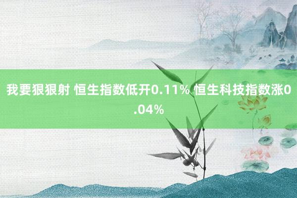 我要狠狠射 恒生指数低开0.11% 恒生科技指数涨0.04%