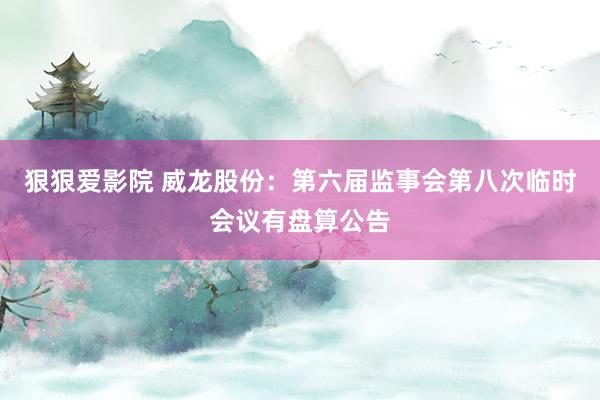 狠狠爱影院 威龙股份：第六届监事会第八次临时会议有盘算公告