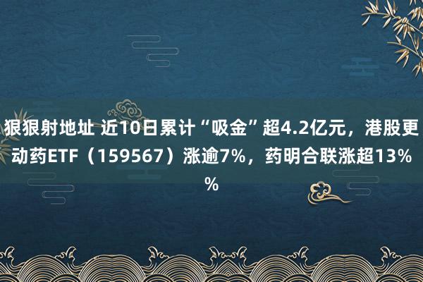 狠狠射地址 近10日累计“吸金”超4.2亿元，港股更动药ETF（159567）涨逾7%，药明合联涨超13%