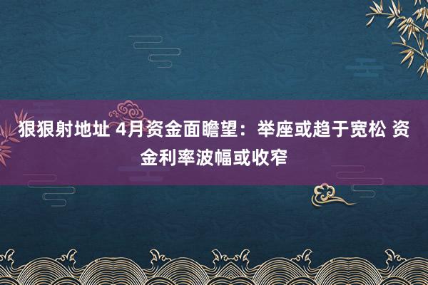 狠狠射地址 4月资金面瞻望：举座或趋于宽松 资金利率波幅或收窄